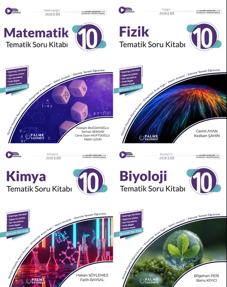 Palme 2026 10. Sınıf Matematik + Fizik + Kimya + Biyoloji Joker Tematik Soru Seti 4 Kitap ürün görseli 1