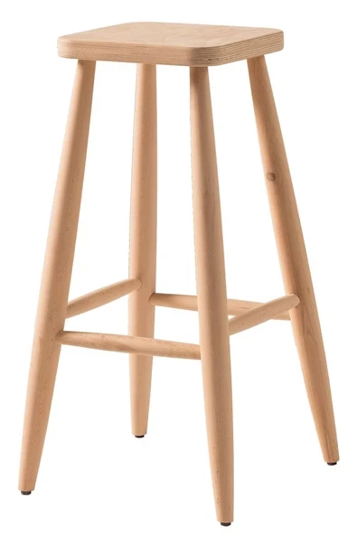 WOOD DESİGN CENTER Ahşap Kare Bar Tabure Sandalye ürün görseli 1