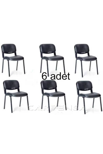Arj I Office Furniture & Desing Siyah Ofis Büro Bekleme Misafir Form Koltuğu Sandalyesi 6lı 012 ürün görseli 1