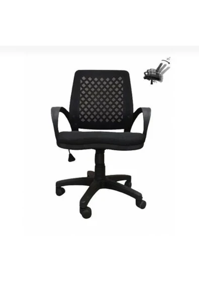 ÖZKAN OFİS MOBİLYALARI Siyah Fileli Büro Ofis Çalışma Koltuğu, Ergonomik Bilgisayar Sandalyesi ürün görseli 1