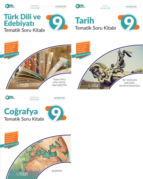 Palme 2026 9. Sınıf Türk Dili Ve Edebiyatı + Tarih + Coğrafya Joker Tematik Soru Seti 3 Kitap ürün görseli 1