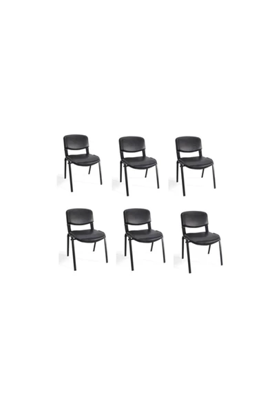 Arj I Office Furniture & Desing Siyah Ofis Büro Bekleme Misafir Form Koltuğu Sandalyesi 6li 008 ürün görseli 1