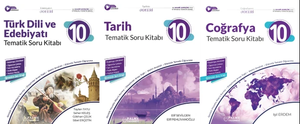 Palme 2026 10. Sınıf Türk Dili Ve Edebiyatı + Tarih + Coğrafya Joker Tematik Soru Seti 3 Kitap ürün görseli 1