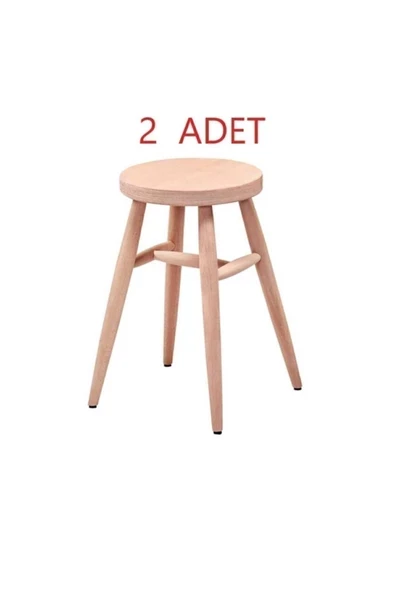 ASL HOME Ahşap Tabure Hamtabure 45cm 2 Adet ürün görseli 1
