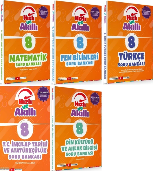 Tammat 8. Sınıf Matematik + Fen Bilimleri + Türkçe + İnkılap Tarihi + Din Kültürü Hızlı Ve Akıllı Soru Bankası Set 5 Kitap ürün görseli 1