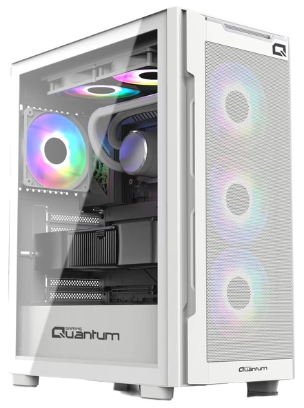 Quantum Gaming Snapfire White 650W 4 Fanlı Mesh Beyaz Gaming Masaüstü Kasa ürün görseli 1