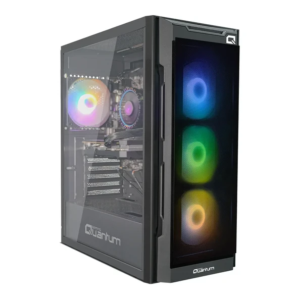 Quantum Gaming Snapfire Dark Gray 650W Power 4 Fanlı Mesh Bilgisayar Kasası ürün görseli 1