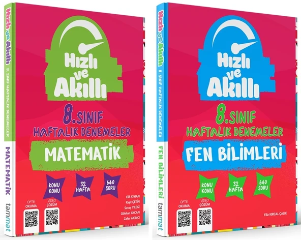 Tammat 8. Sınıf Matematik + Fen Bilimleri Hızlı Ve Akıllı Branş Deneme Set 2 Kitap ürün görseli 1