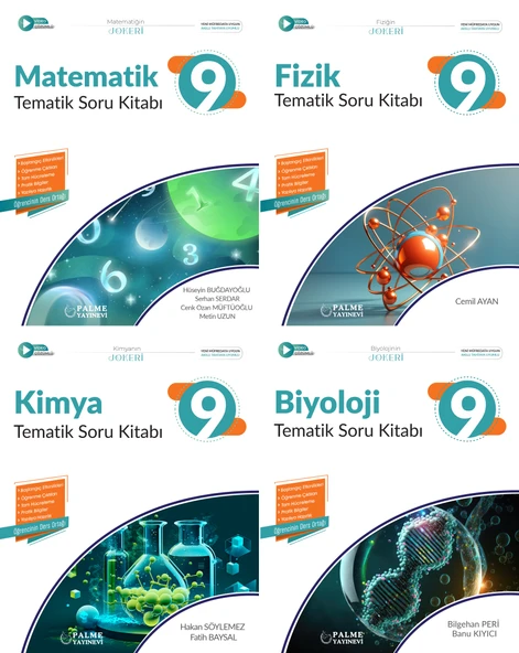 Palme 2026 9. Sınıf Matematik + Fizik + Kimya + Biyoloji Joker Tematik Soru Seti 4 Kitap ürün görseli 1