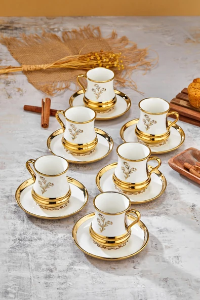 Cooker 6 Kişilik 180 ml Porselen Çay ve Kahve Fincan Takımı CKR3460 ürün görseli 1