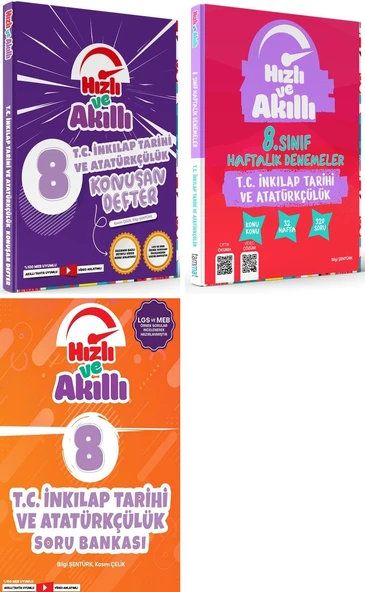 Tammat 8. Sınıf İnkılap Tarihi Hızlı Ve Akıllı Soru + Defter + 32 Haftalık Deneme Set 3 Kitap ürün görseli 1