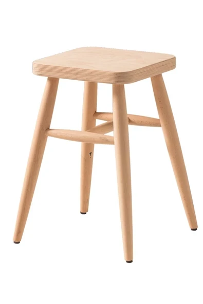 Geppetto Home Kare Tabure Ahşap Ham ürün görseli 1