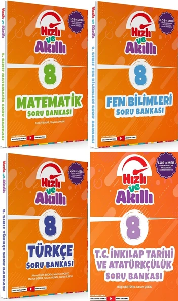 Tammat 8. Sınıf Matematik + Fen Bilimleri + Türkçe + İnkılap Tarihi Hızlı Ve Akıllı Soru Bankası Set 4 Kitap ürün görseli 1