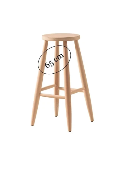 EFE AHŞAP SANATI Ahşap 65 CM yuvarlak bar tabure sandalye ürün görseli 1