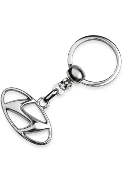 1. Kalite - Hyundai Logolu Metal Otomobil Anahtarlığı - Krom Kaplamalı ürün görseli 1