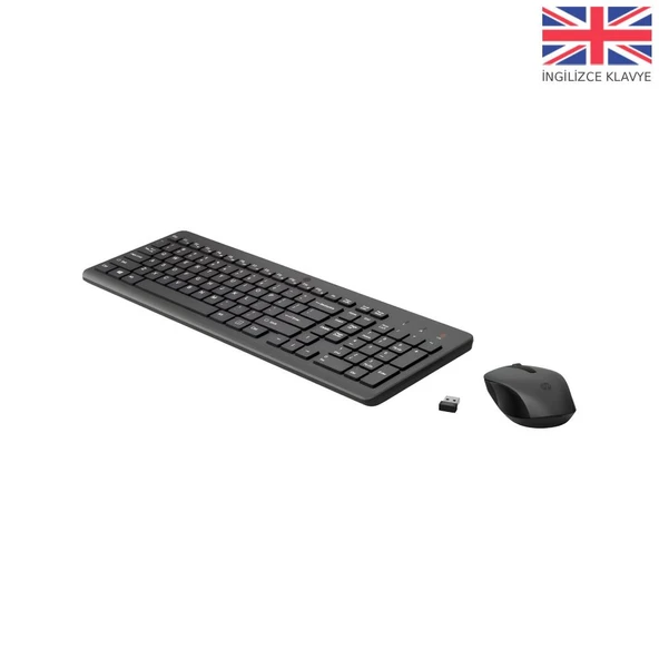 HP 2V9E6AA 330 WİRELESS KLAVYE-MOUSE COMBO SET İNGİLİZCE - SİYAH - Resim 2