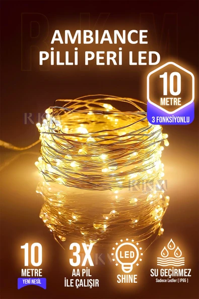 rkmstore 10 Metre Gün Işığı 3 Foksiyonlu Peri Led Aydınlatma Dekoratif Animasyonlu ürün görseli 1