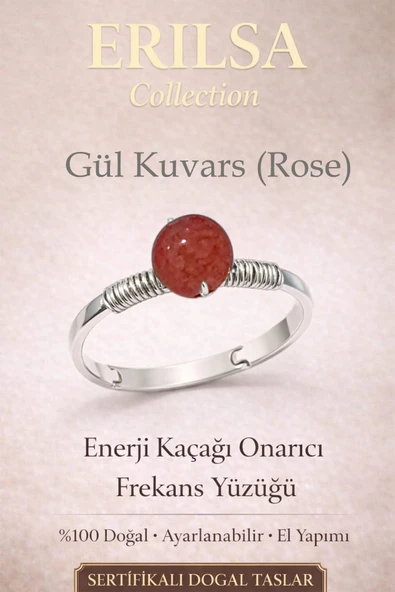 Sertifikalı Enerji Kaçağı Onarıcı Frekans Yüzüğü – Gül Kuvars (Rose) Ayarlamalı Boğa Yengeç Terazi ürün görseli 1