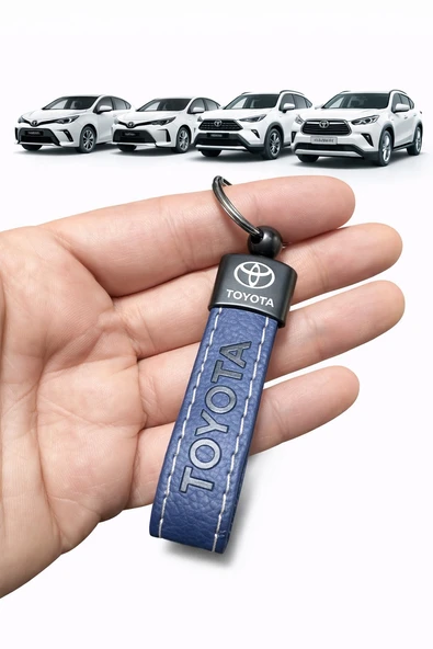 Toyota Ve Logolu Anahtarlık SUNİ Deri (LACİVERT) ürün görseli 1