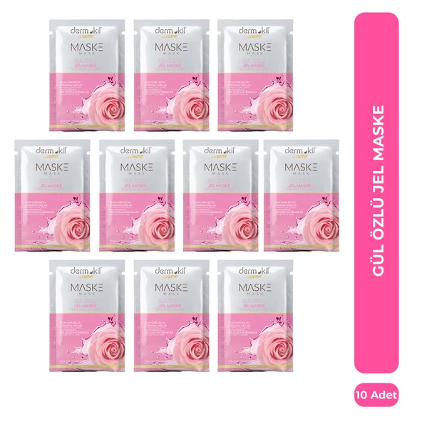 Aydınlatıcı Gül Özlü Jel Maske 15 ml x 10 Adet