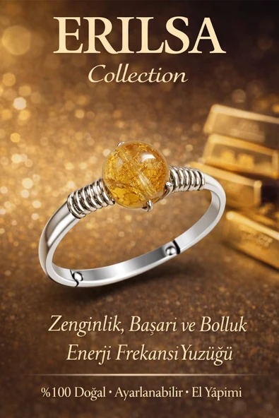 Sertifikalı Zenginlik Başarı Bolluk Enerji Frekansı Yüzüğü – Sitrin Ayarlamalı İnce Aslan Başak Boğa ürün görseli 1