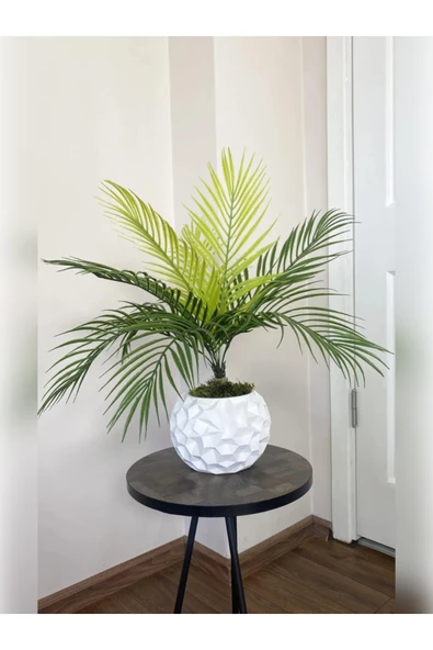 rkmstore Yapay Çiçek Palmiye Demeti 9 Dallı Areka Yapay Bitki Salon Çiçeği 9 Yaprak 50cm Saksı Dahil Değildir ürün görseli 1