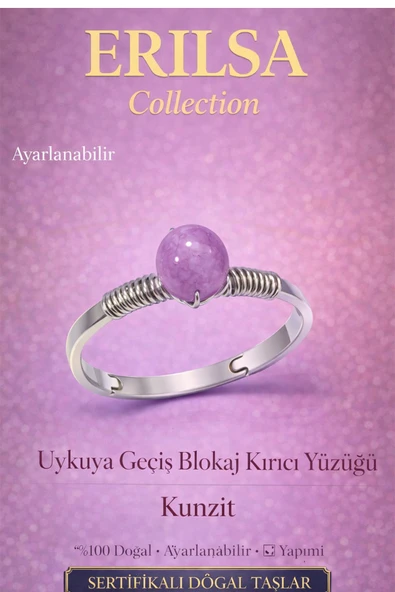 Sertifikalı Uykuya Geçiş Blokaj Kırıcı Yüzüğü – Kunzit Ayarlamalı İnce Kasa Balık Terazi Yengeç Burç ürün görseli 1