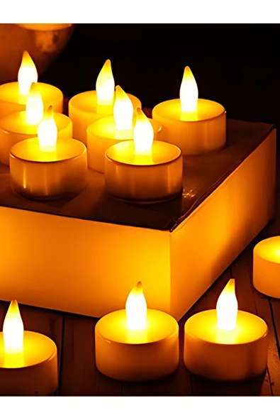 rkmstore Led Mum A Kalite Premium 10 Adet Ledli Mum Model Işıklı Tealight Mum Piller Dahil ürün görseli 1