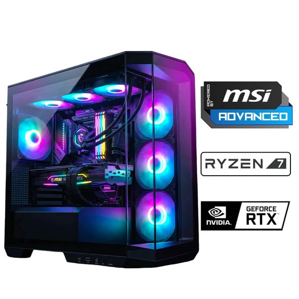 Xaser Pano X10 Ryzen 7 5700X 32GB Ram 1TB M.2 NVMe SSD 8GB RTX5060 Sıvı Soğutmalı Msi Oyuncu OEM Paket ürün görseli 1