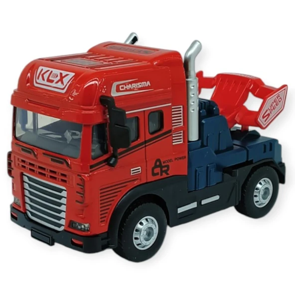 Metal Tır 1:24 - Sesli Işıklı Tır 13 cm - Kırmızı ürün görseli 1