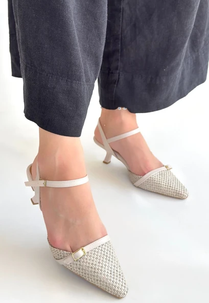 Lanna Bej Cilt Topuklu Ayakkabı ürün görseli 1