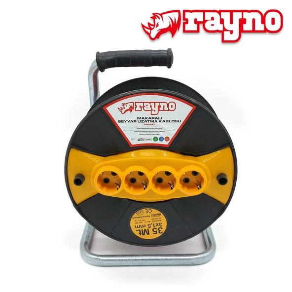 Rayno Seyyar Makaralı Uzatma Kablosu 3x1,5mm 35 mt - 7002 ürün görseli 1