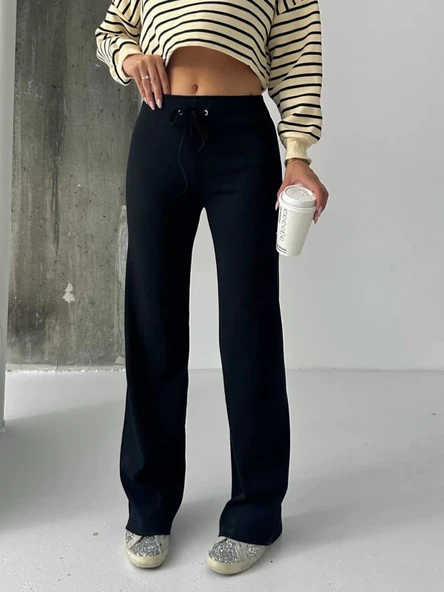 Fit comfort siyah salaş pantolon ürün görseli 1