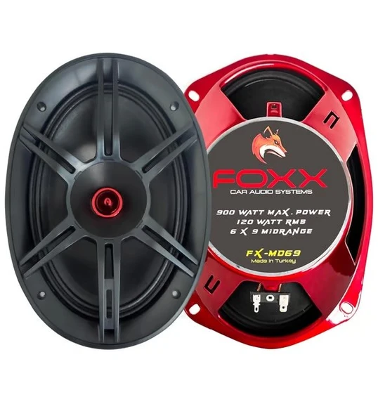 Foxx Fx-md69 Oto Midrange Oval 6x9 İnç 900 Watt 120W RMS Kapaklı 2 Adet ürün görseli 1