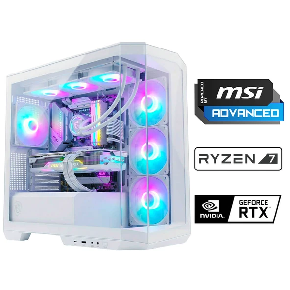 Xaser Pano X120 Ryzen 7 7800X3D 32GB DDR5 Ram 1TB M.2 NVMe SSD 12GB RTX5070 Sıvı Soğutmalı Msi Oyuncu OEM Paket ürün görseli 1