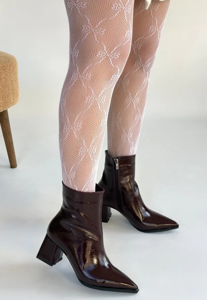 Mosy Bordo Rugan Topuklu Bot - Resim 3