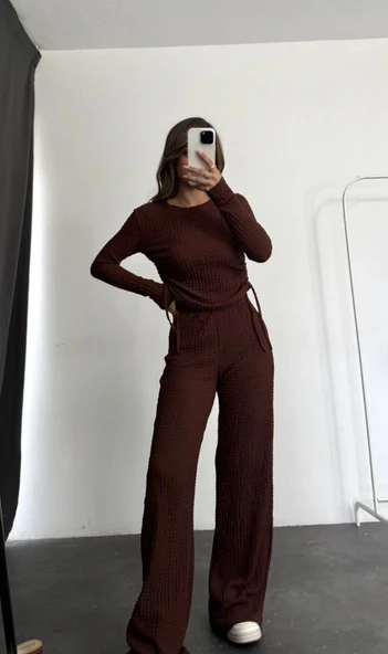 Bubble alt üst takım kahve pt510446 - Resim 4