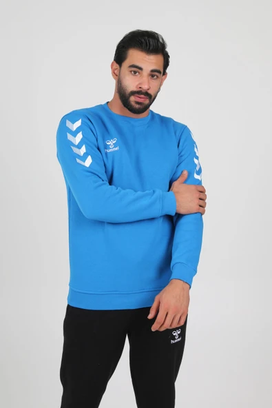 Hummel Armin Pamuklu Sweat Mavi - Resim 5
