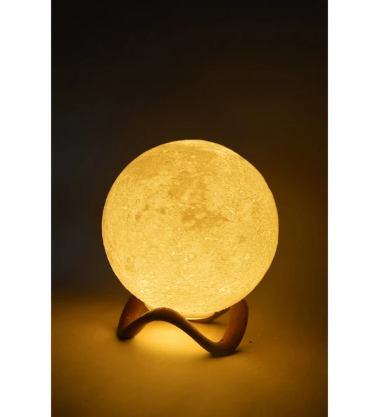 12cm Standlı Ay Küresi neon led lamba hediyelik eşya avize masa lambası ürün görseli 1
