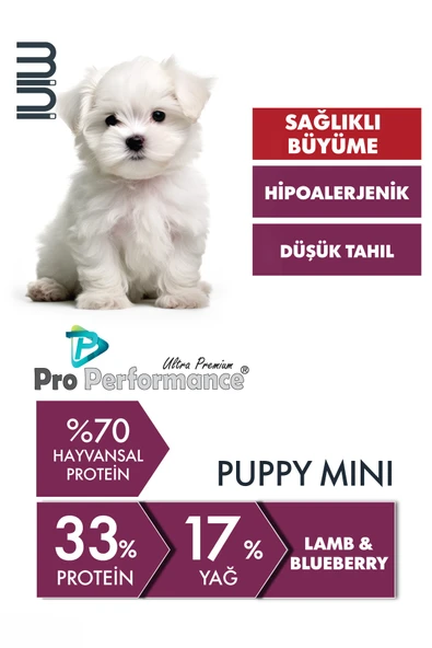 Pro Performance Kuzulu ve Yaban Mersinli Küçük Irk Yavru Köpek Maması 7 Kg ürün görseli 1