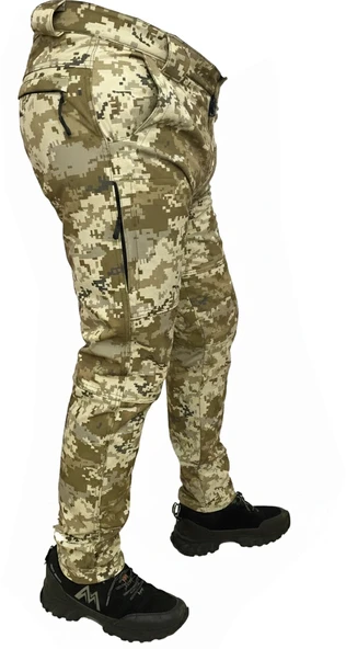 PİXEL KAMUFLAJ SOFT SHELL PANTOLON İÇİ POLARLI ürün görseli 1