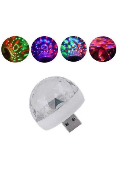Araç Içi Usbli Sese Duyarlı Ledli Disko Topu 4w Led Small Magic Ball Sihirli Disko Topu ürün görseli 1