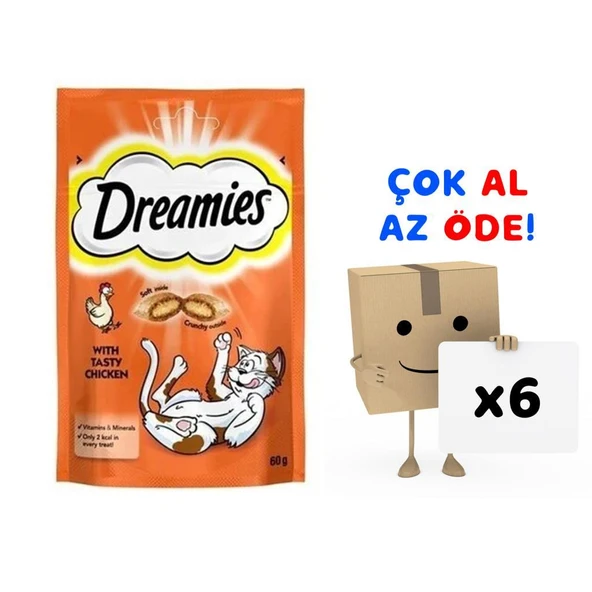 Dreamies Tavuklu Kedi Ödülü 60 Gr 6'lı Paket ürün görseli 1
