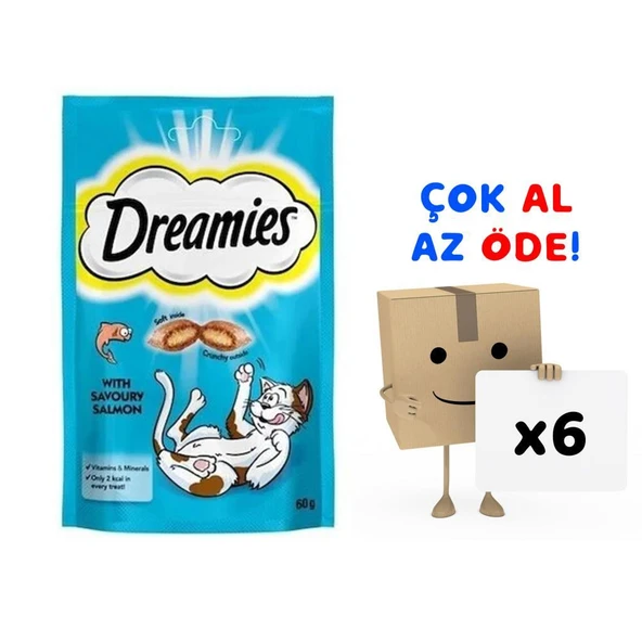 Dreamies Somonlu Kedi Ödülü 60 Gr 6'lı Paket ürün görseli 1