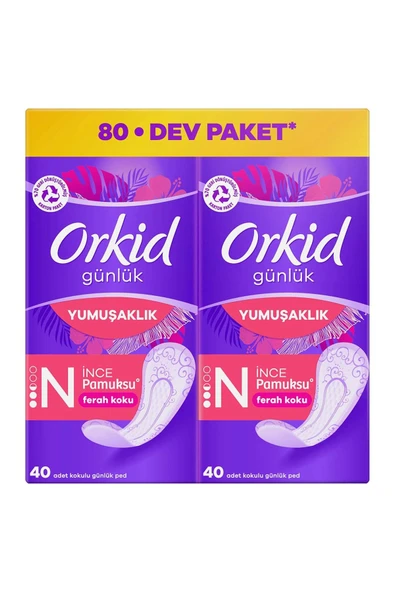 ORKİD YAPRAK PAMUKSU GÜNLÜK PED DEO FRESH DEV EKONOMİ PAKETİ 80 PED ürün görseli 1
