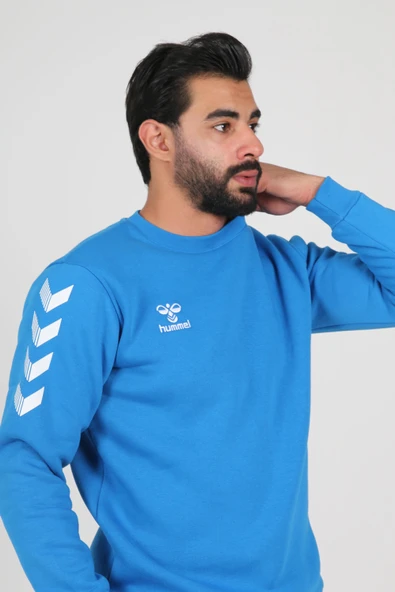 Hummel Armin Pamuklu Sweat Mavi - Resim 3