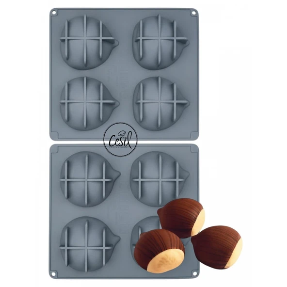 SİLİKON KALIP KESTANE 39X22 CM 8 Lİ ürün görseli 1