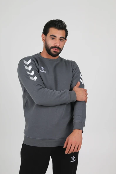 Hummel Armin Pamuklu Sweat Antrasit - Resim 4