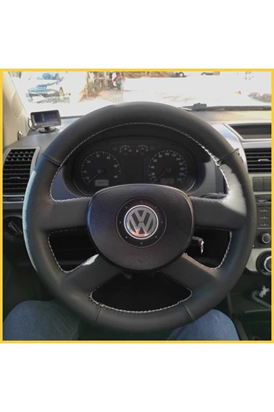 Volkswagen Polo Mk3 2004-2007 Uyumlu Araca Özel Deri Direksiyon Kılıfı ürün görseli 1