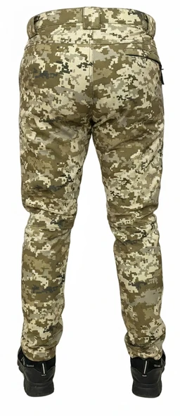 PİXEL KAMUFLAJ SOFT SHELL PANTOLON İÇİ POLARLI - Resim 3